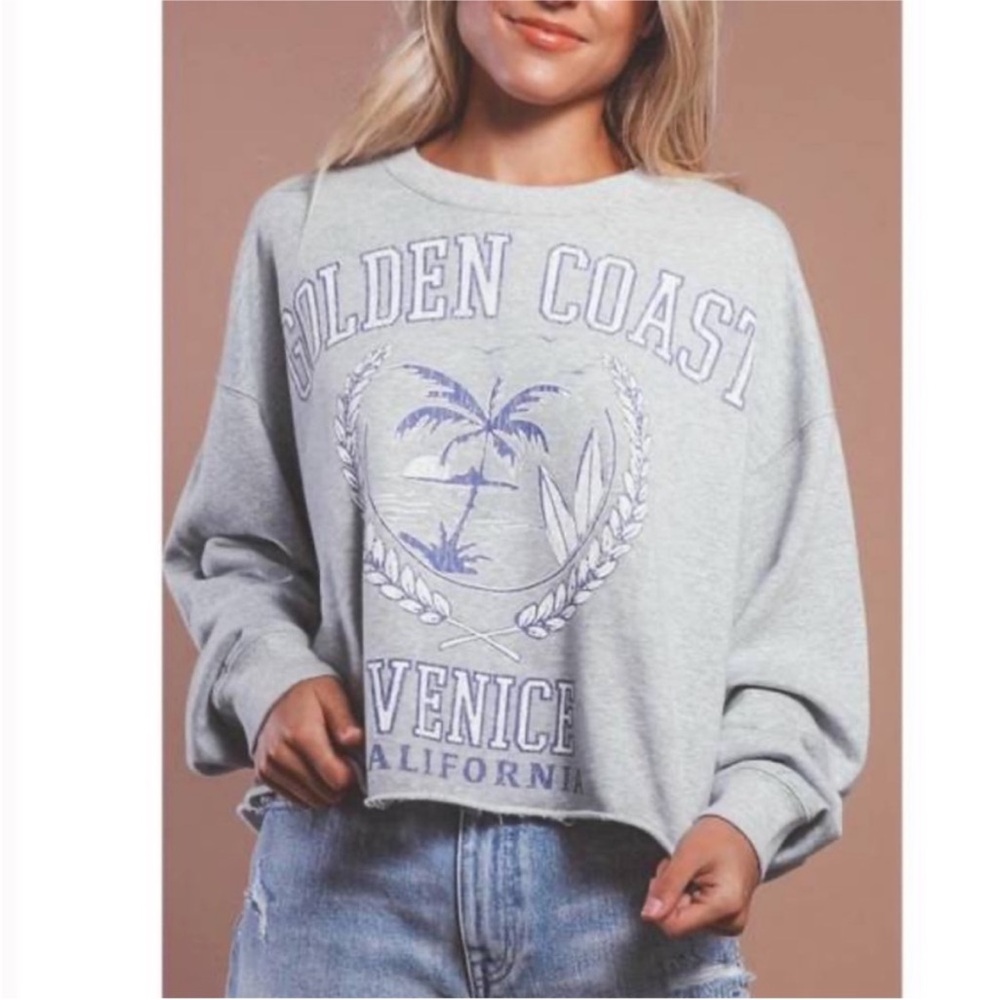 XL SHOW ME YOUR MUMU Snooze Crew Sweatshirt in Golden Coast Venice Gently used